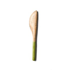 Wooden knife with a green handle on a white background