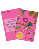 Two pink card decks from Bespoke Mlajy featuring 'Year of the Horse' themed illustrations, including a golden horse head, a pink horseshoe, and a decorative bit, on a white background.