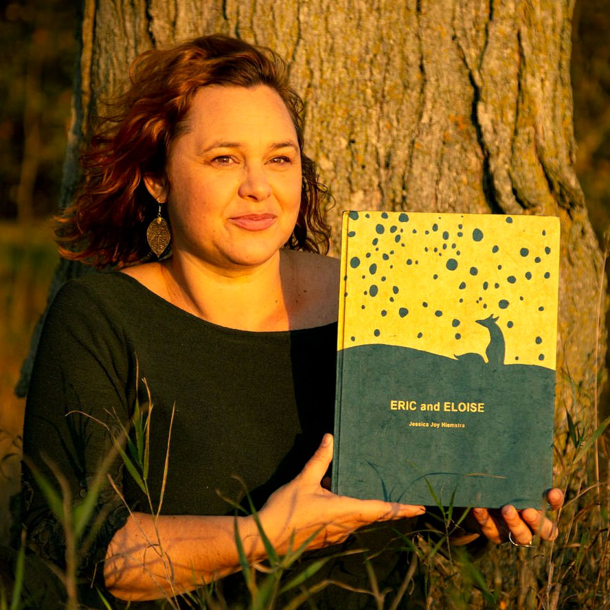 Jessica Hiemstra holding her Eric and Eloise book