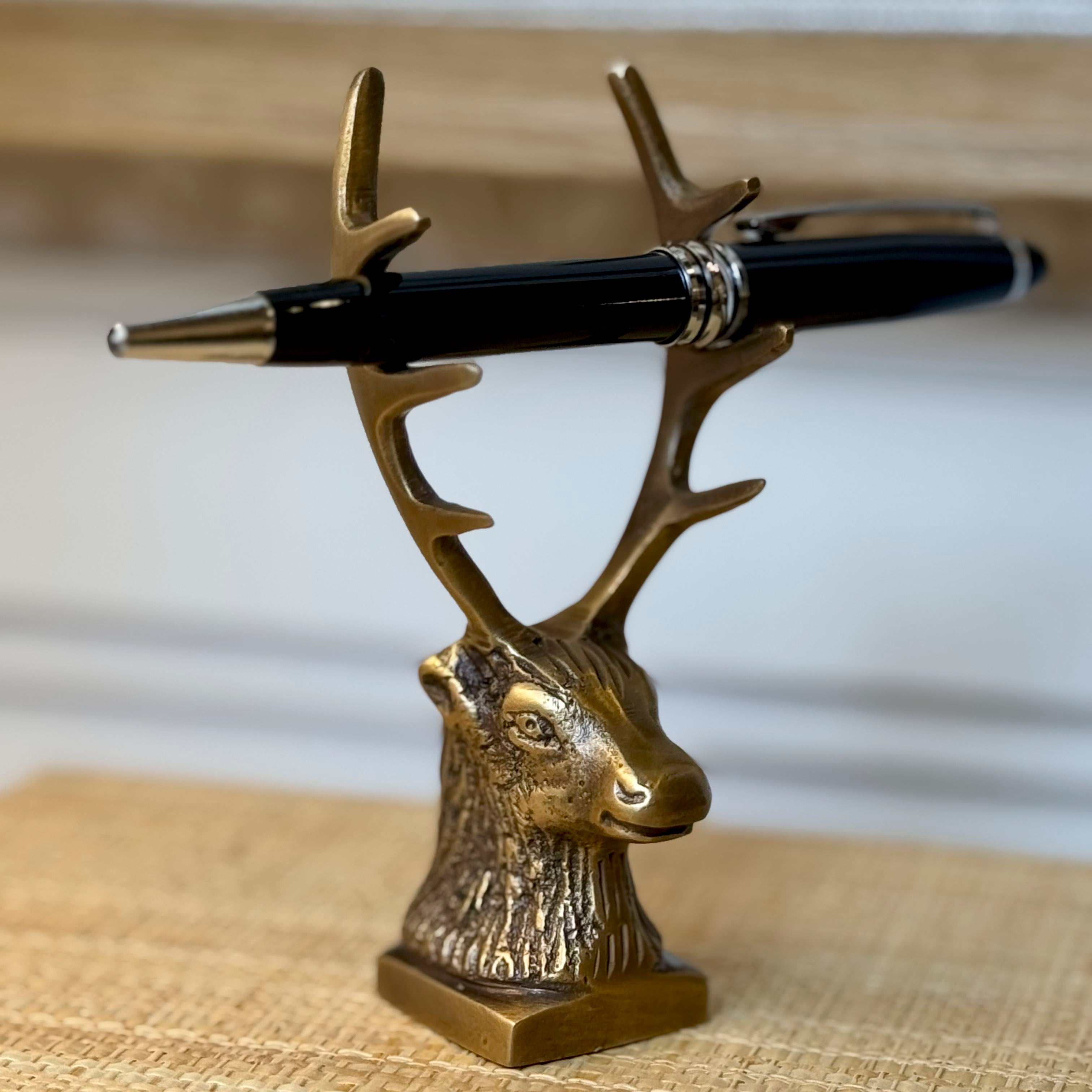 Brass Stag Pen Holder