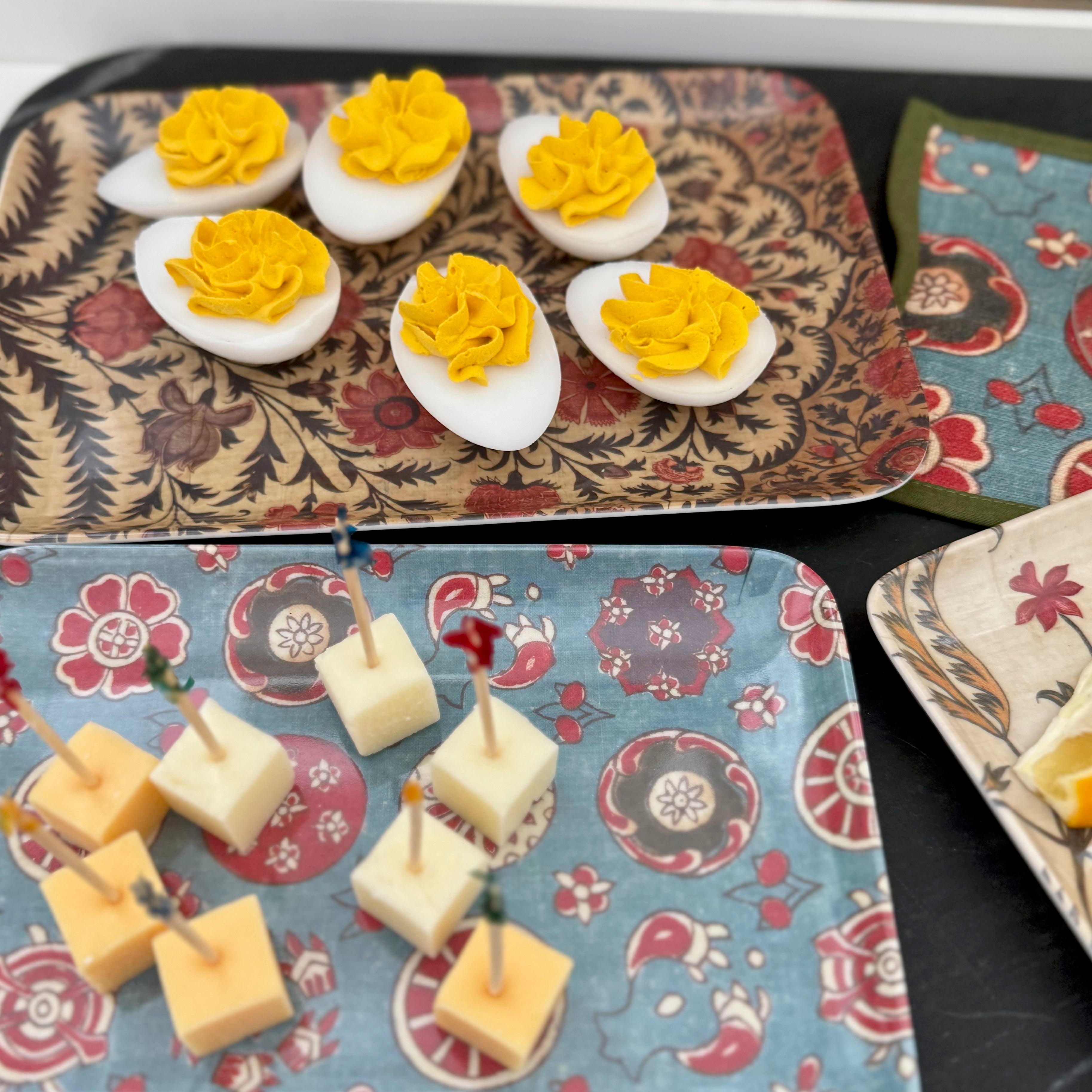 Vintage Textile Inspired Trays - Set of 3