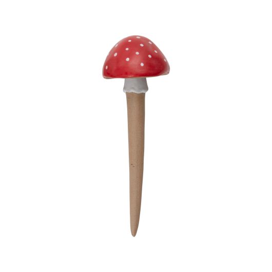 Mushroom Plant Stick Red