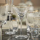 Gold Rim Triangular Martini Glass