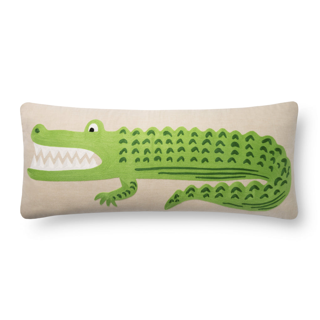 100% Cotton Pillow in Green / Natural from Rifle Paper Co.