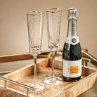 Triangular Champagne Flute with Gold Rim